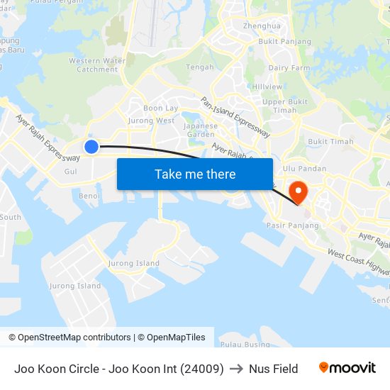 Joo Koon Circle - Joo Koon Int (24009) to Nus Field map