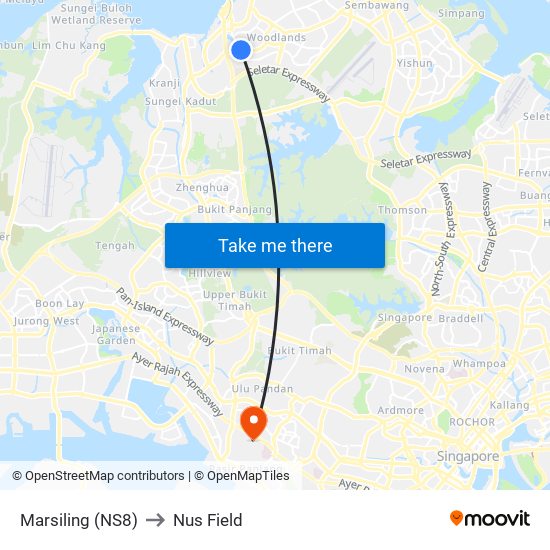 Marsiling (NS8) to Nus Field map