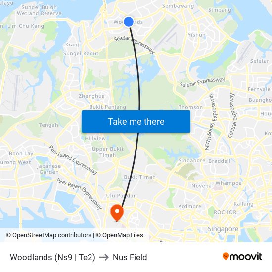 Woodlands (Ns9 | Te2) to Nus Field map