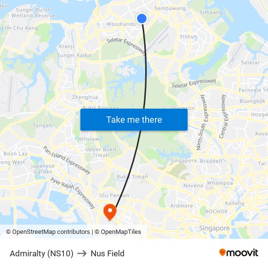 Admiralty (NS10) to Nus Field map