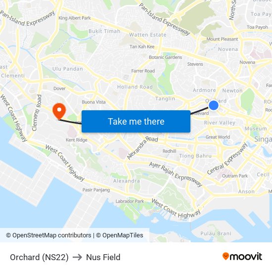 Orchard (NS22) to Nus Field map