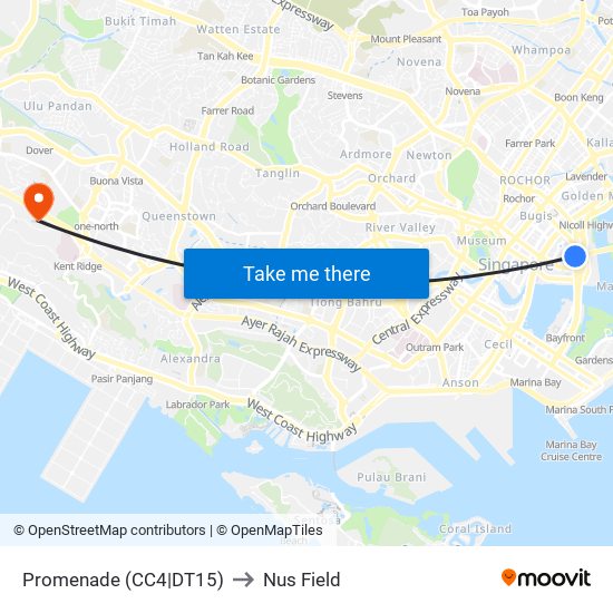 Promenade (CC4|DT15) to Nus Field map