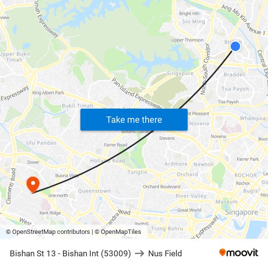 Bishan St 13 - Bishan Int (53009) to Nus Field map