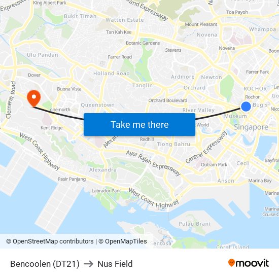 Bencoolen (DT21) to Nus Field map