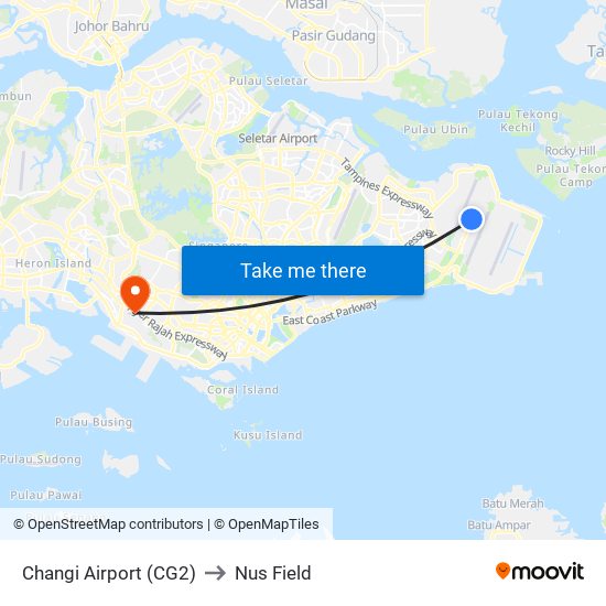 Changi Airport (CG2) to Nus Field map