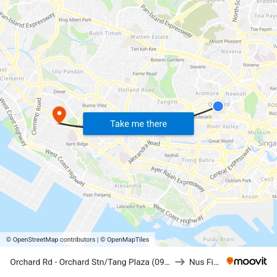 Orchard Rd - Orchard Stn/Tang Plaza (09047) to Nus Field map