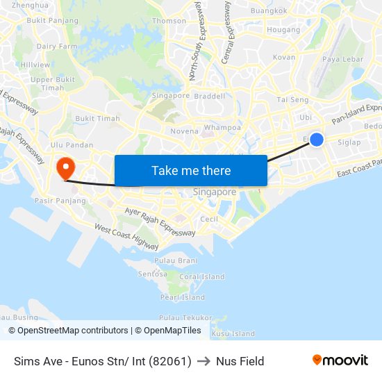 Sims Ave - Eunos Stn/ Int (82061) to Nus Field map