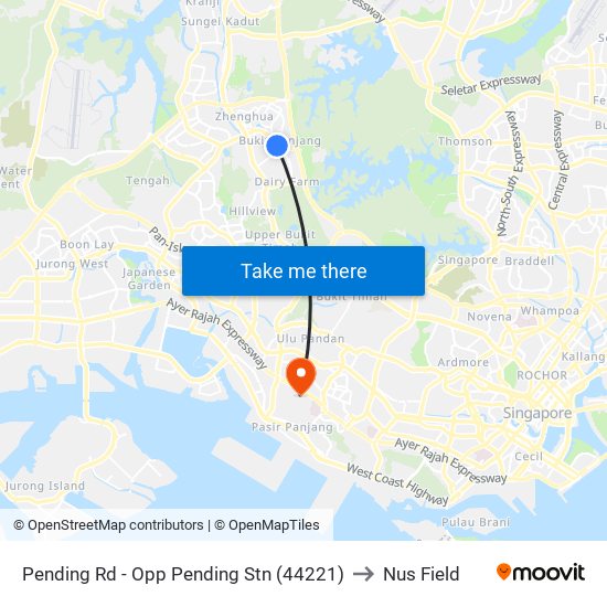 Pending Rd - Opp Pending Stn (44221) to Nus Field map