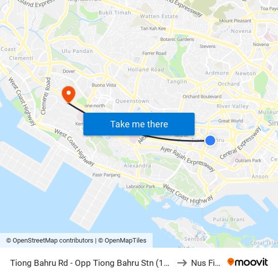 Tiong Bahru Rd - Opp Tiong Bahru Stn (10161) to Nus Field map