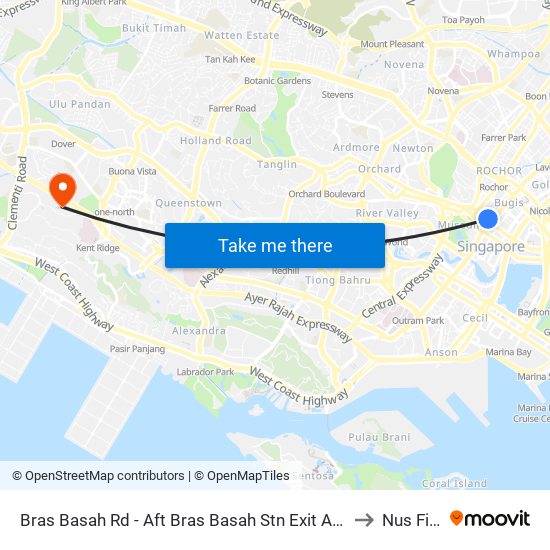 Bras Basah Rd - Aft Bras Basah Stn Exit A (04179) to Nus Field map