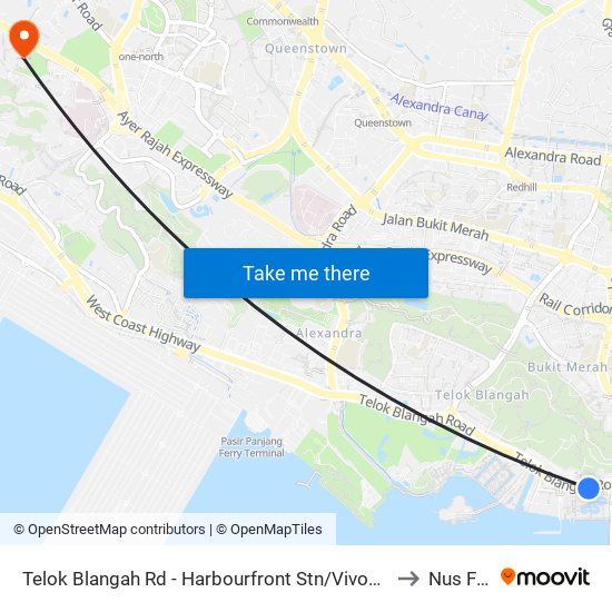 Telok Blangah Rd - Harbourfront Stn/Vivocity (14141) to Nus Field map