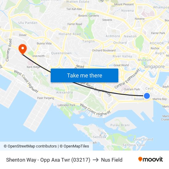 Shenton Way - Opp Axa Twr (03217) to Nus Field map