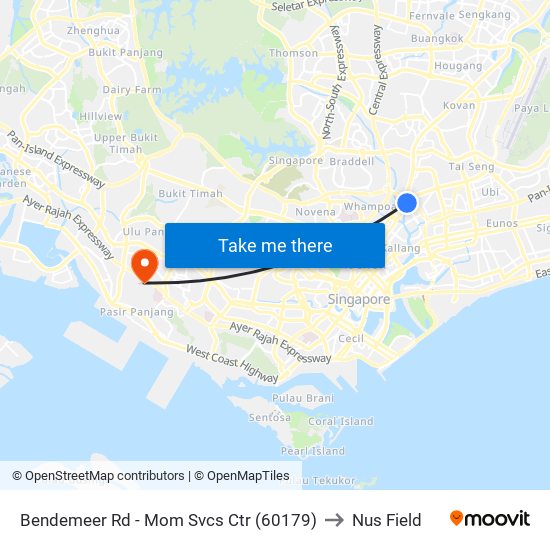 Bendemeer Rd - Mom Svcs Ctr (60179) to Nus Field map