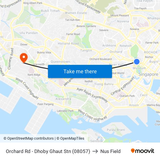 Orchard Rd - Dhoby Ghaut Stn (08057) to Nus Field map