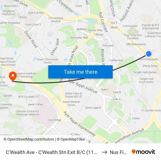 C'Wealth Ave - C'Wealth Stn Exit B/C (11169) to Nus Field map