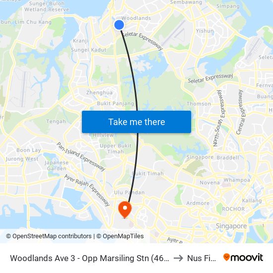 Woodlands Ave 3 - Opp Marsiling Stn (46529) to Nus Field map