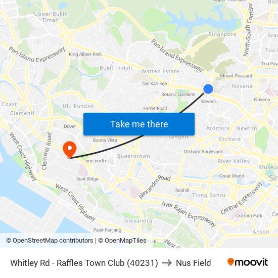 Whitley Rd - Raffles Town Club (40231) to Nus Field map