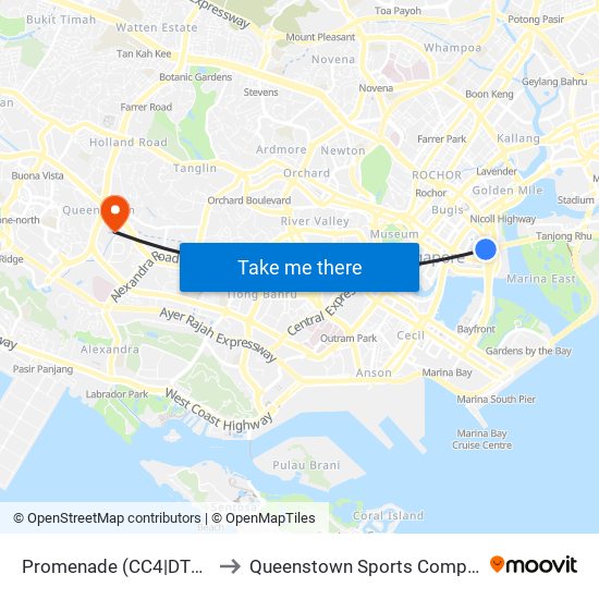 Promenade (CC4|DT15) to Queenstown Sports Complex map