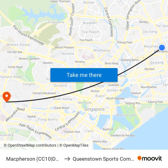 Macpherson (CC10|DT26) to Queenstown Sports Complex map