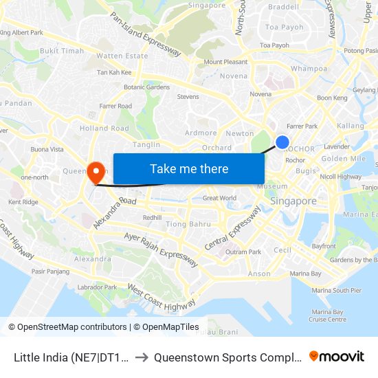 Little India (NE7|DT12) to Queenstown Sports Complex map