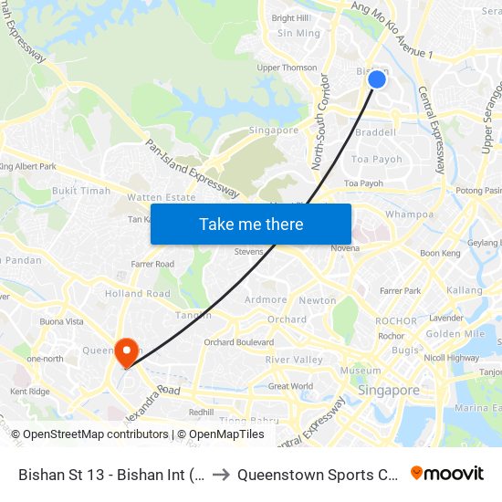 Bishan St 13 - Bishan Int (53009) to Queenstown Sports Complex map