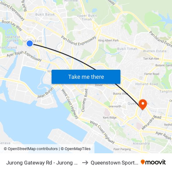 Jurong Gateway Rd - Jurong East Int (28009) to Queenstown Sports Complex map