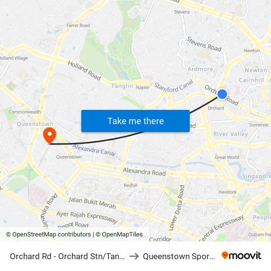 Orchard Rd - Orchard Stn/Tang Plaza (09047) to Queenstown Sports Complex map