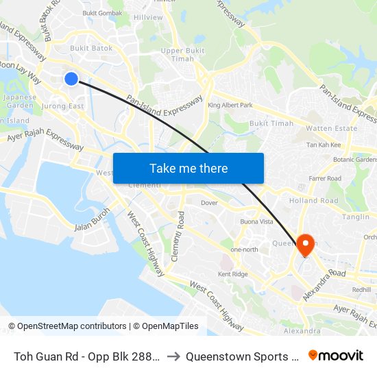 Toh Guan Rd - Opp Blk 288d (28631) to Queenstown Sports Complex map
