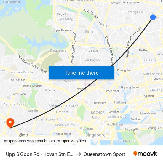 Upp S'Goon Rd - Kovan Stn Exit C (63039) to Queenstown Sports Complex map