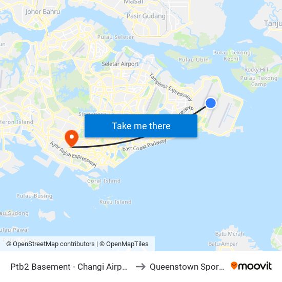 Ptb2 Basement - Changi Airport Ter 2 (95129) to Queenstown Sports Complex map