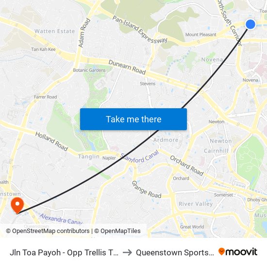 Jln Toa Payoh - Opp Trellis Twrs (52079) to Queenstown Sports Complex map