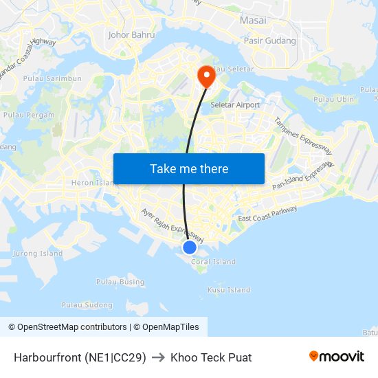 Harbourfront (NE1|CC29) to Khoo Teck Puat map