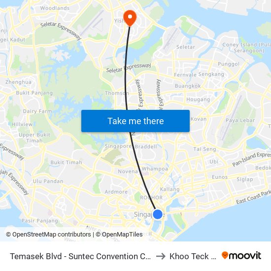 Temasek Blvd - Suntec Convention Ctr (02151) to Khoo Teck Puat map