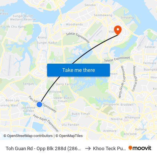 Toh Guan Rd - Opp Blk 288d (28631) to Khoo Teck Puat map