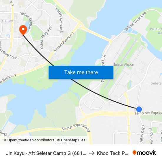 Jln Kayu - Aft Seletar Camp G (68119) to Khoo Teck Puat map