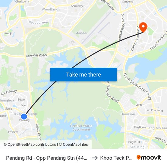 Pending Rd - Opp Pending Stn (44221) to Khoo Teck Puat map