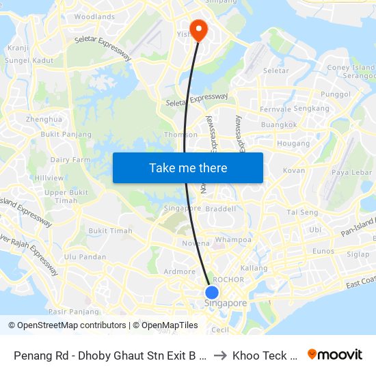 Penang Rd - Dhoby Ghaut Stn Exit B (08031) to Khoo Teck Puat map