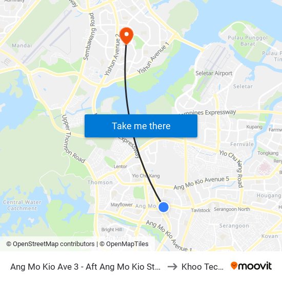 Ang Mo Kio Ave 3 - Aft Ang Mo Kio Stn Exit A (54261) to Khoo Teck Puat map