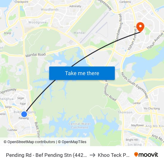 Pending Rd - Bef Pending Stn (44229) to Khoo Teck Puat map