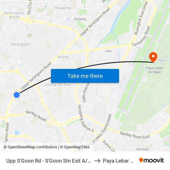 Upp S'Goon Rd - S'Goon Stn Exit A/Blk 413 (62139) to Paya Lebar Air Base map