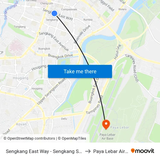 Sengkang East Way - Sengkang Stn (67409) to Paya Lebar Air Base map