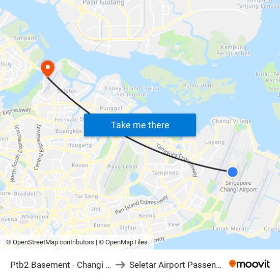 Ptb2 Basement - Changi Airport Ter 2 (95129) to Seletar Airport Passenger Terminal Building map