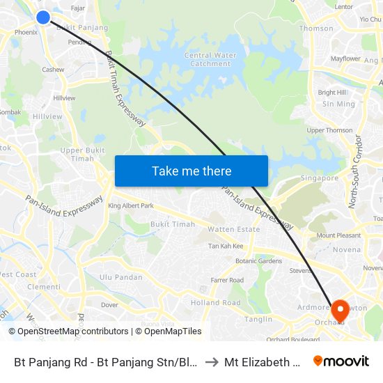 Bt Panjang Rd - Bt Panjang Stn/Blk 604 (44251) to Mt Elizabeth Hospital map