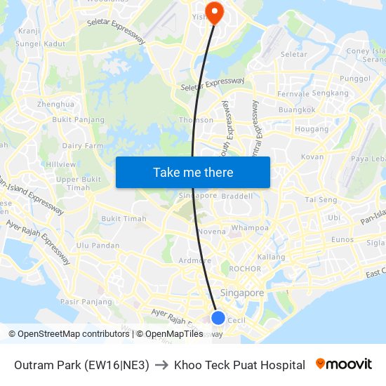 Outram Park (EW16|NE3) to Khoo Teck Puat Hospital map