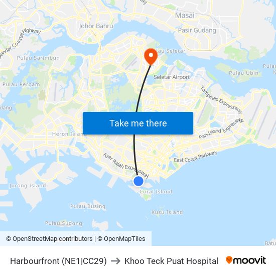 Harbourfront (NE1|CC29) to Khoo Teck Puat Hospital map