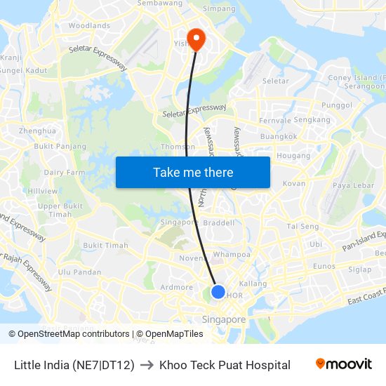 Little India (NE7|DT12) to Khoo Teck Puat Hospital map