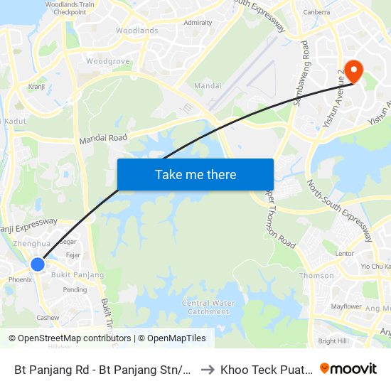 Bt Panjang Rd - Bt Panjang Stn/Blk 604 (44251) to Khoo Teck Puat Hospital map