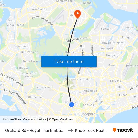 Orchard Rd - Royal Thai Embassy (09179) to Khoo Teck Puat Hospital map