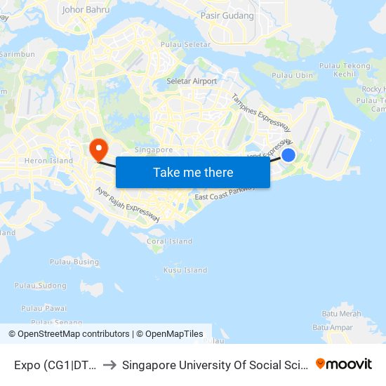 Expo (CG1|DT35) to Singapore University Of Social Sciences map