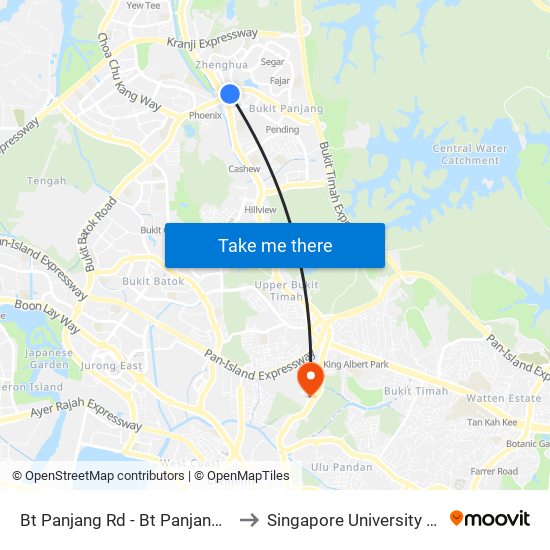 Bt Panjang Rd - Bt Panjang Stn/Blk 604 (44251) to Singapore University Of Social Sciences map